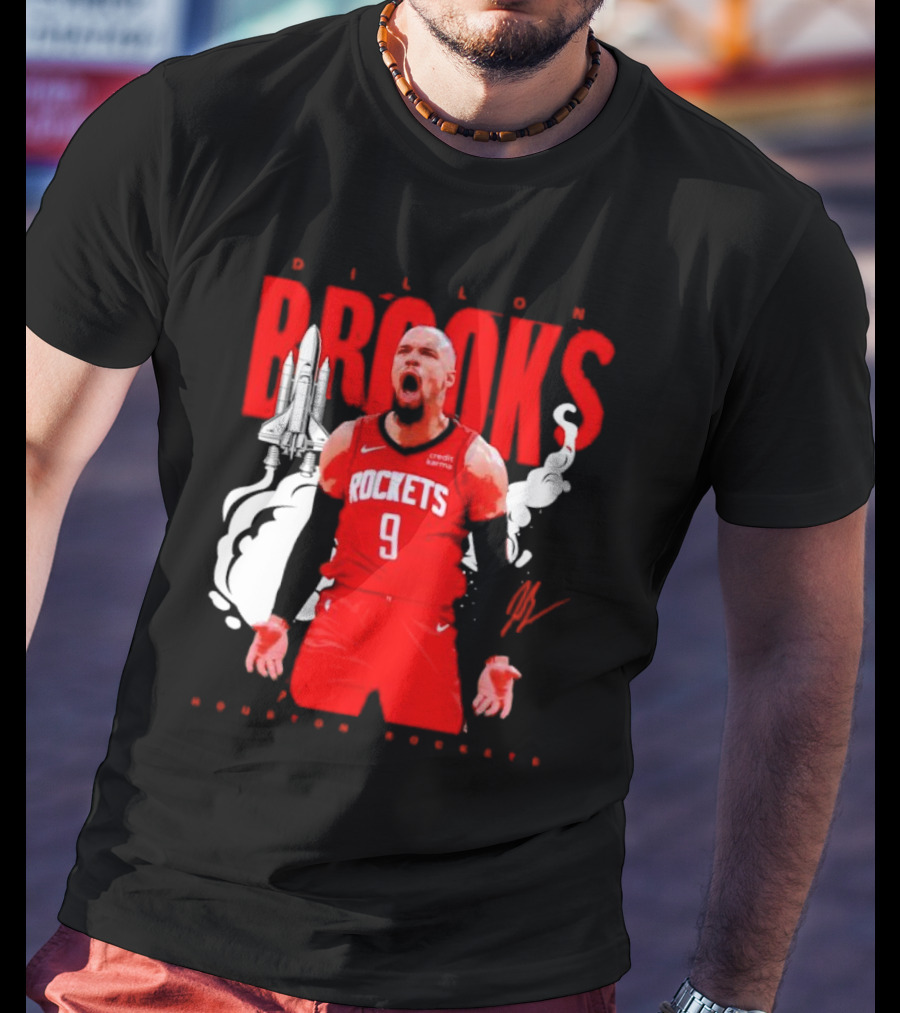 Dillon Brooks Rockets 9 Signature Houston Space T-Shirt
