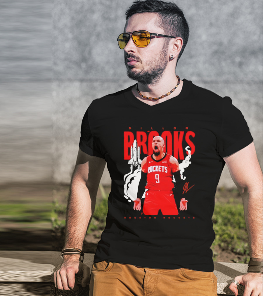 Dillon Brooks Rockets 9 Signature Houston Space T-Shirt