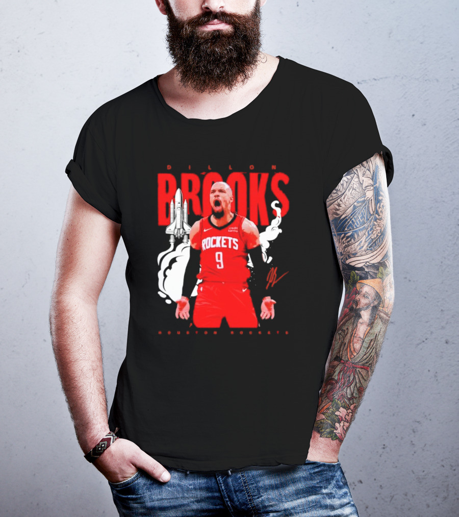Dillon Brooks Rockets 9 Signature Houston Space T-Shirt