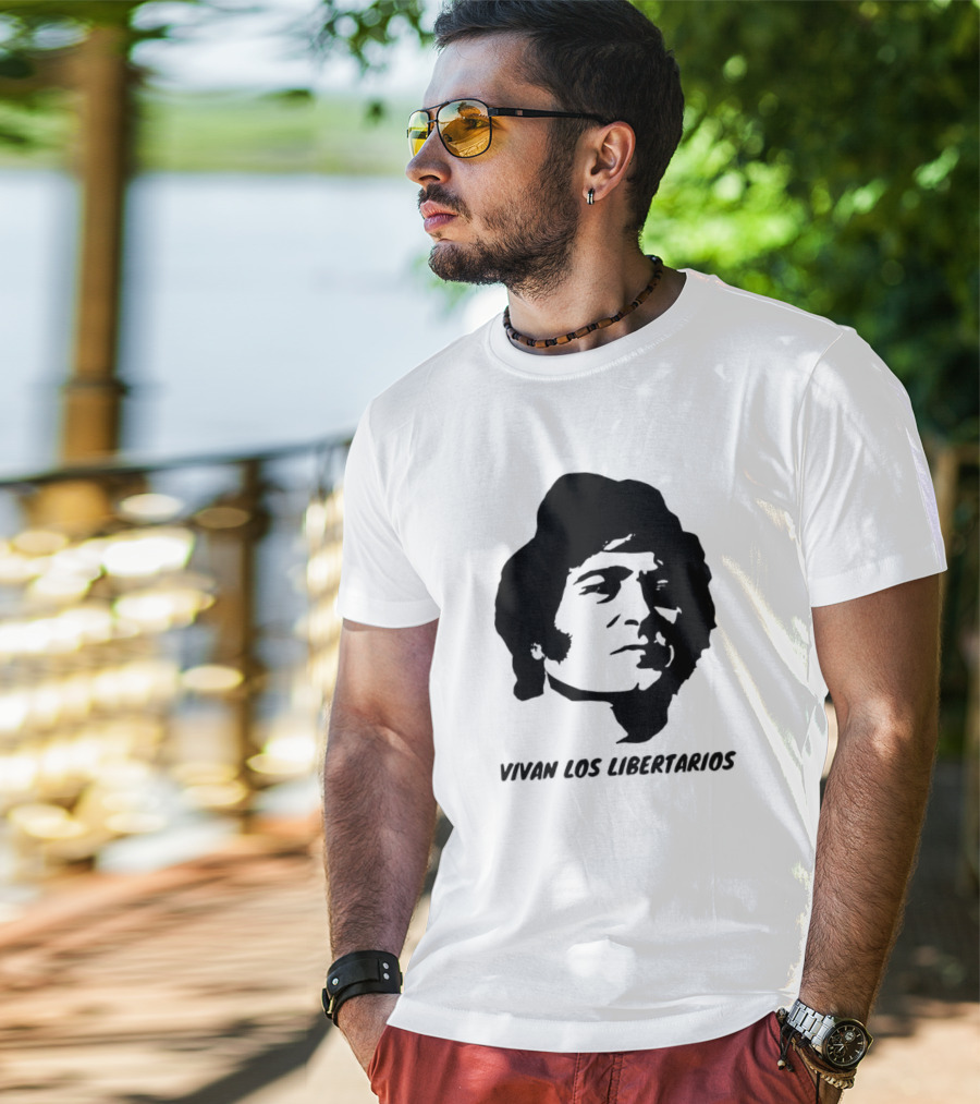 Vivan Los Libertarios Libertarian Iconic Face T-Shirt