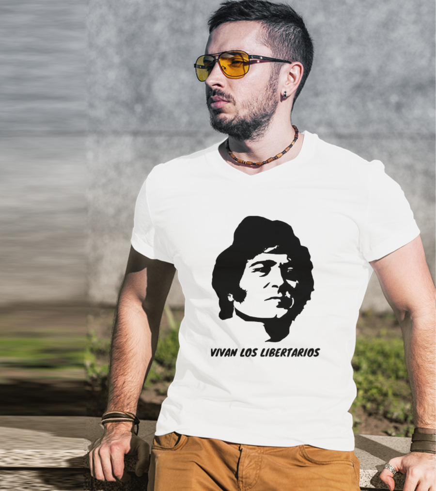 Vivan Los Libertarios Libertarian Iconic Face T-Shirt
