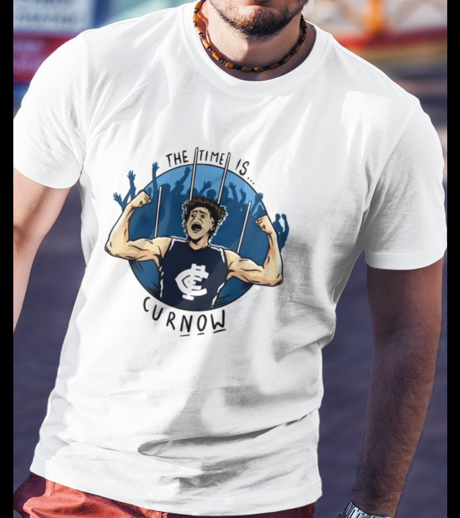 Carlton Football Club The Time Is Curnow AFL Celebratory T-Shirt