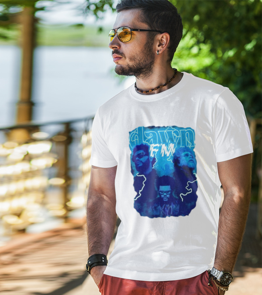 Dawn FM Vintage The Weeknd Blue Trio Image T-Shirt