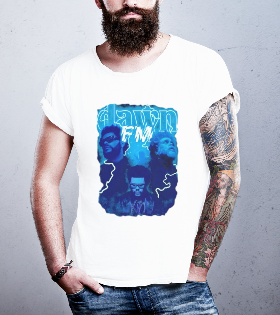 Dawn FM Vintage The Weeknd Blue Trio Image T-Shirt