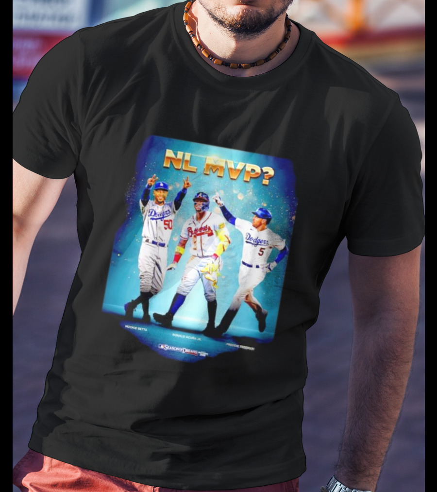 NL MVP Mookie Betts Ronald Acuna Jr Freddie Freeman Dodgers Braves T-Shirt