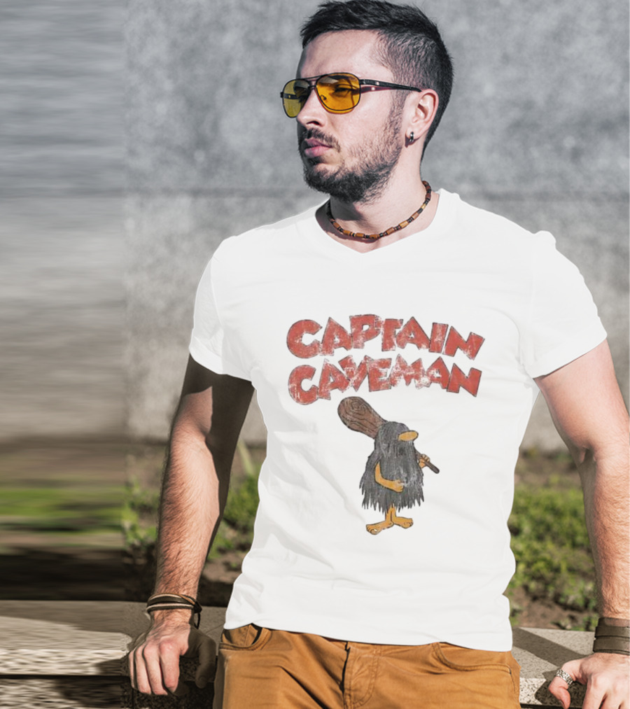 Captain Caveman Vintage Retro Cartoon Character T-Shirt