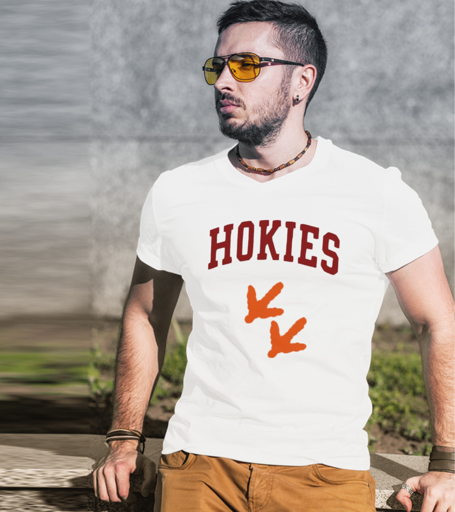 Hokies With Orange Footprints T-Shirt