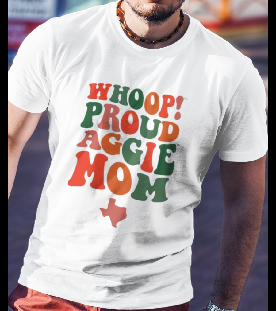 Whoop Proud Aggie Mom Texas Map T-Shirt