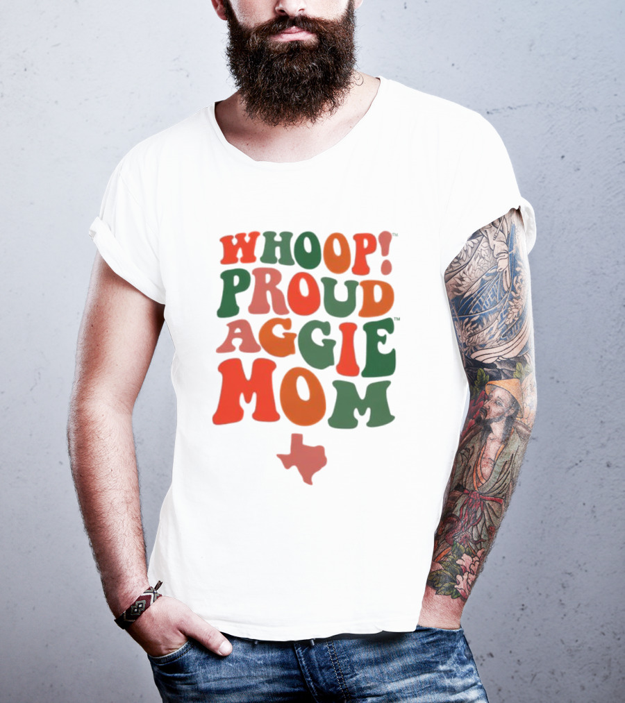 Whoop Proud Aggie Mom Texas Map T-Shirt