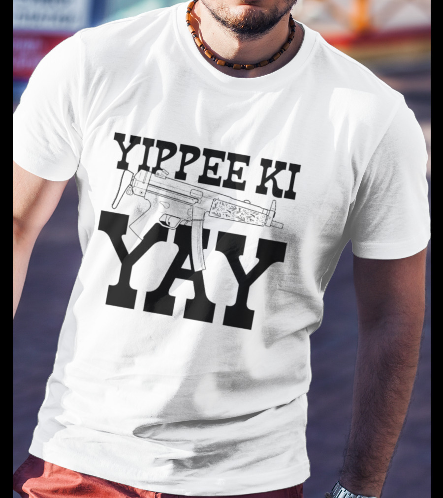 Yippee Ki Yay Retro Action Phrase With Gun T-Shirt