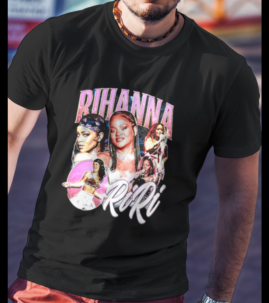 Rihanna RiRi Collage Retro Music Icons T-Shirt