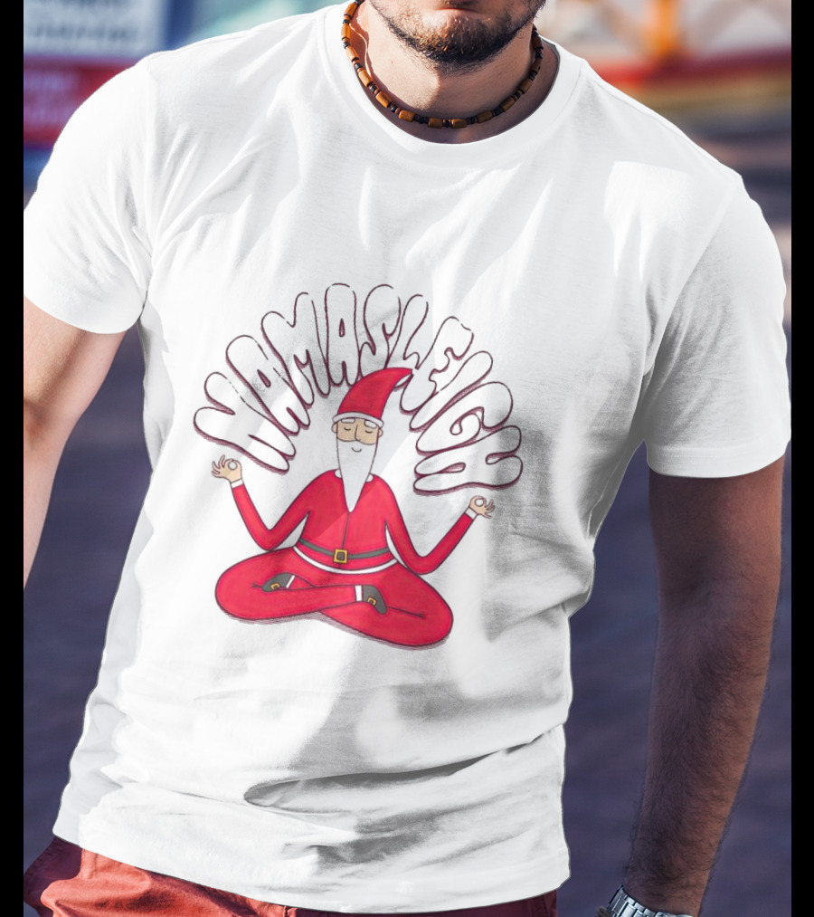 Santa Claus Namasleigh Christmas Santa Meditation Holiday T-Shirt