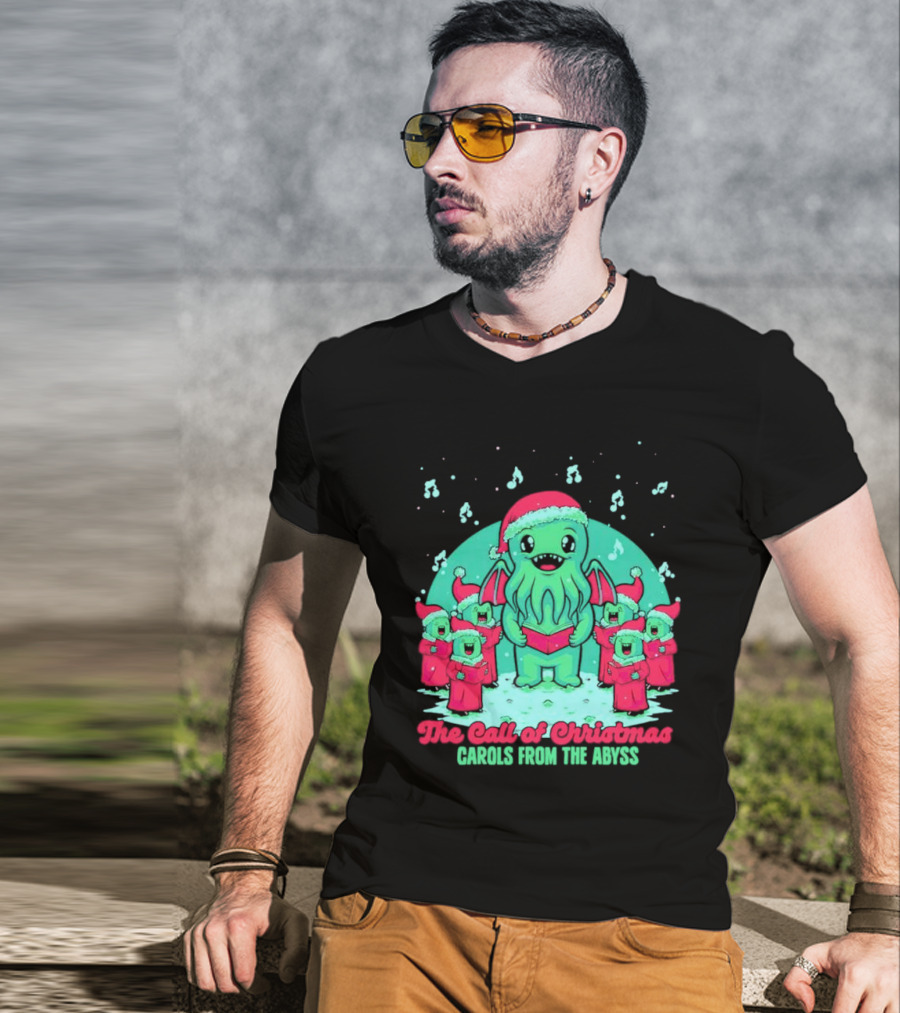 Santa Cthulhu The Call Of Christmas Carols From The Abyss T-Shirt