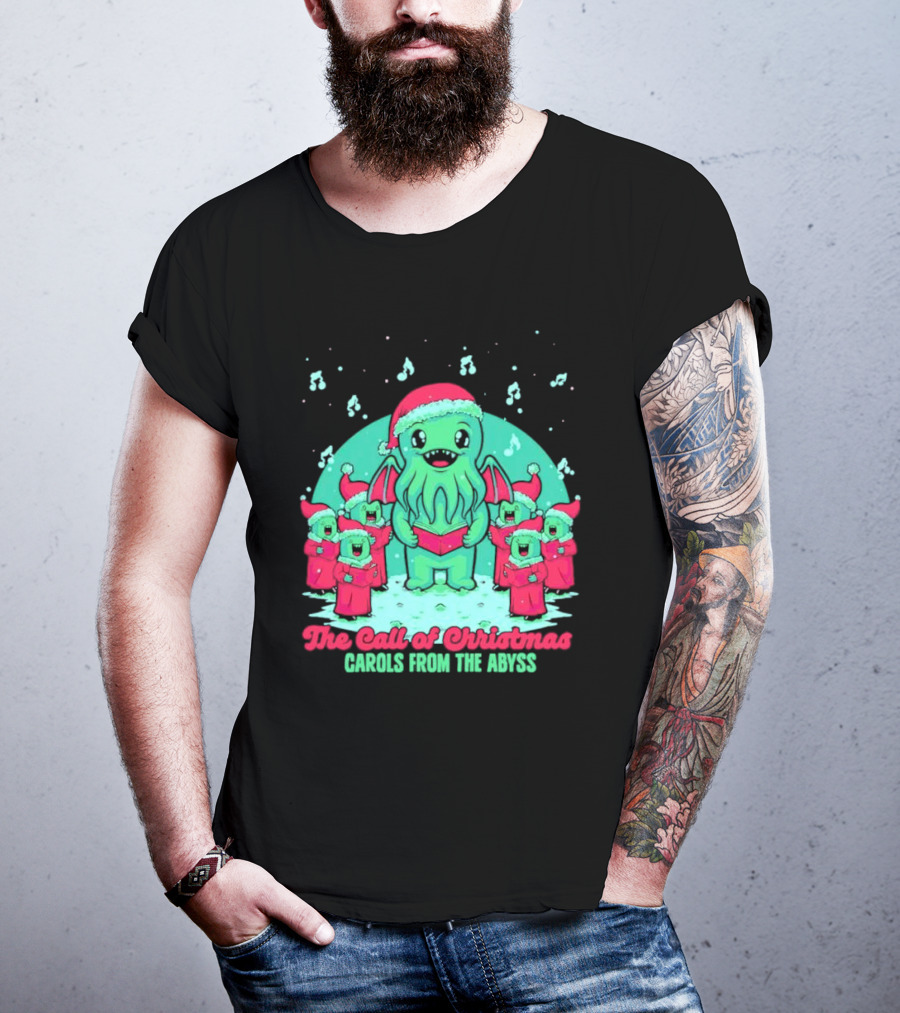 Santa Cthulhu The Call Of Christmas Carols From The Abyss T-Shirt