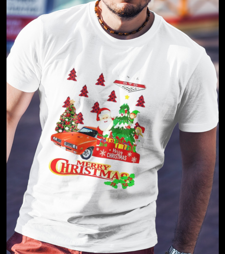 Pontiac GTO Santa Elfs Merry Christmas T-Shirt