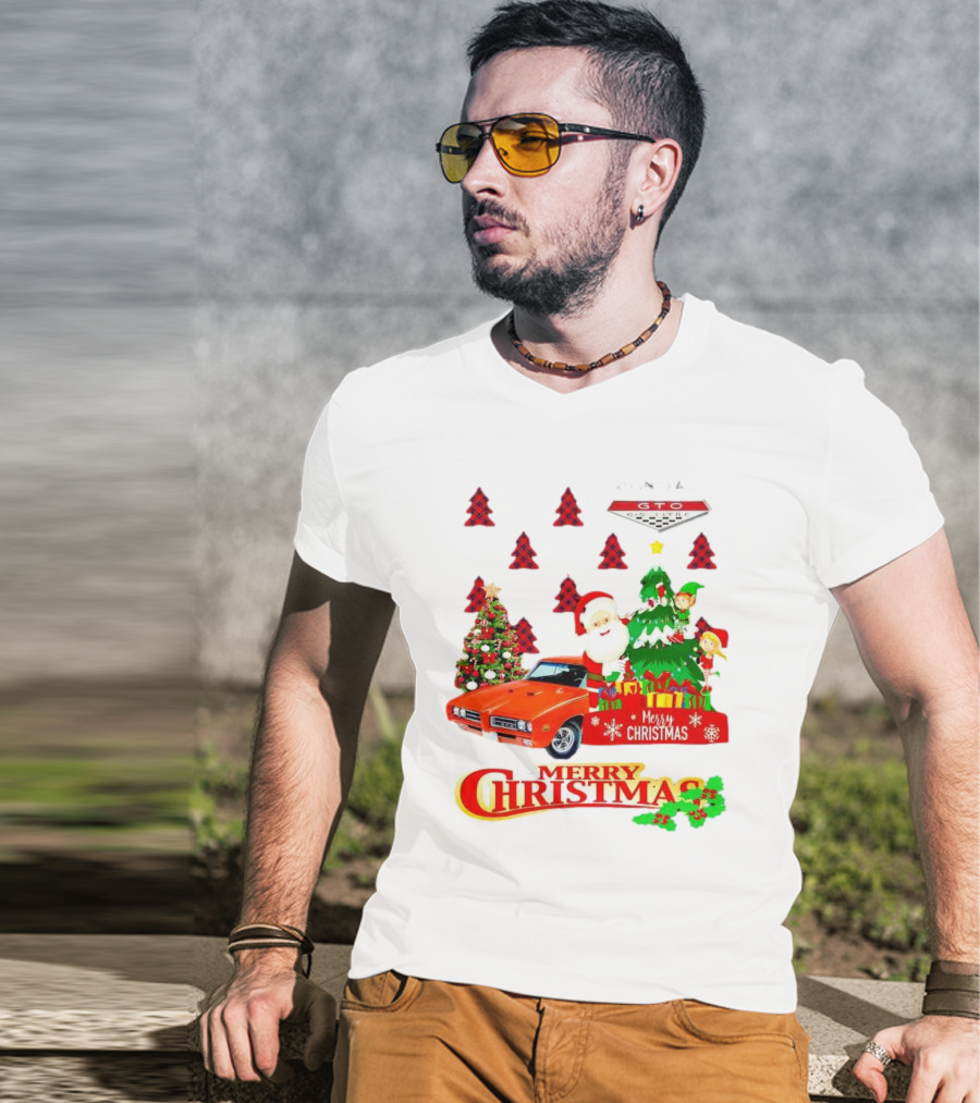 Pontiac GTO Santa Elfs Merry Christmas T-Shirt