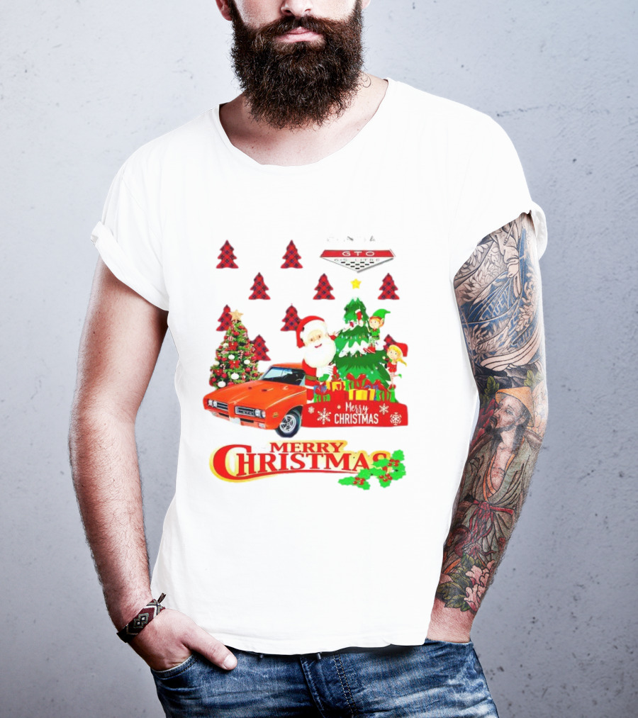 Pontiac GTO Santa Elfs Merry Christmas T-Shirt