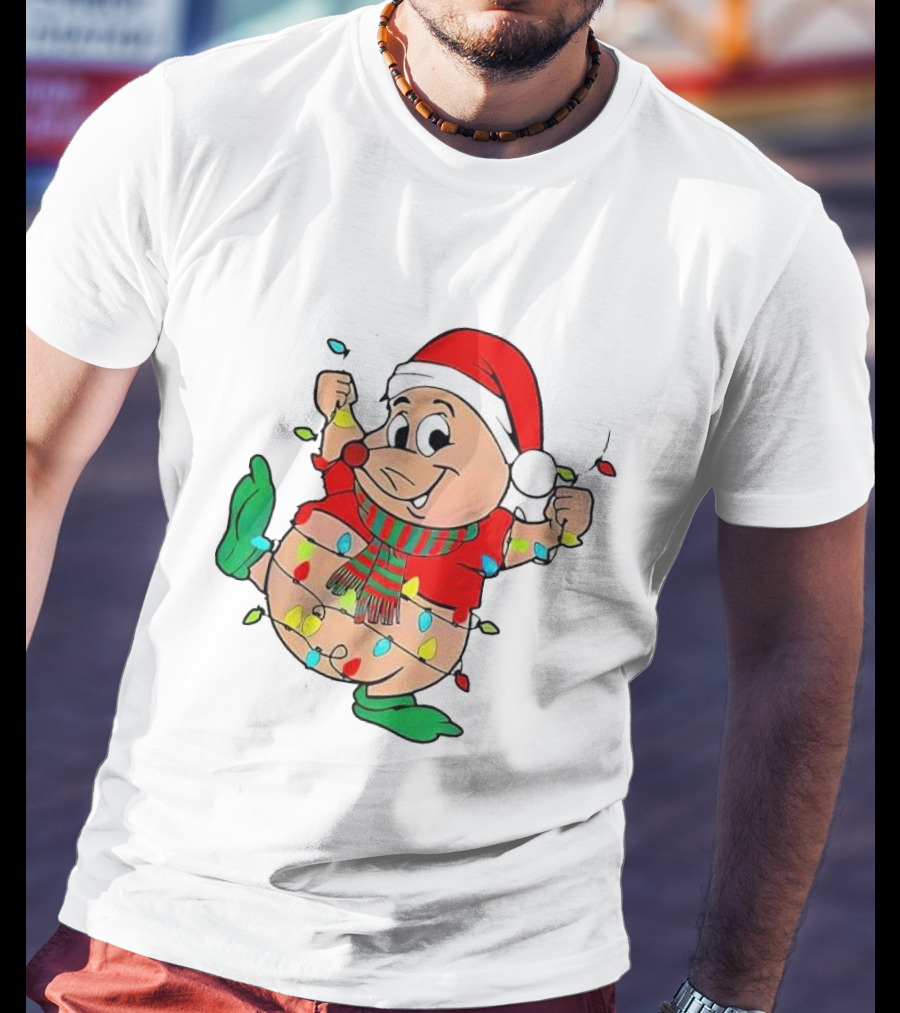 Santa Gus Wrapped In Christmas Lights T-Shirt