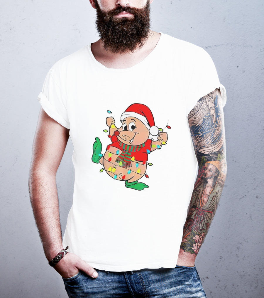 Santa Gus Wrapped In Christmas Lights T-Shirt
