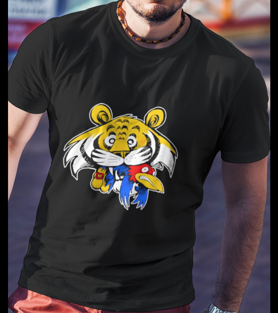 Scott Schmidt Tiger Snack Cartoon Tiger Eating Cereal Box T-Shirt