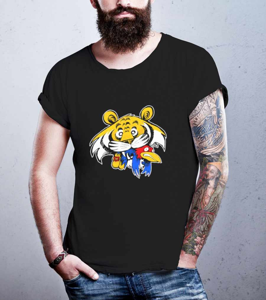 Scott Schmidt Tiger Snack Cartoon Tiger Eating Cereal Box T-Shirt