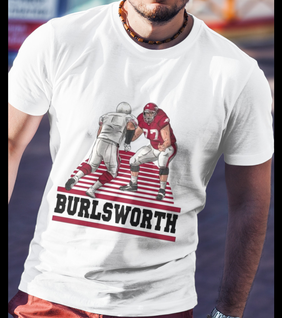 Burlsworth Number 77 Football Player In Action Against Opponent T-Shirt