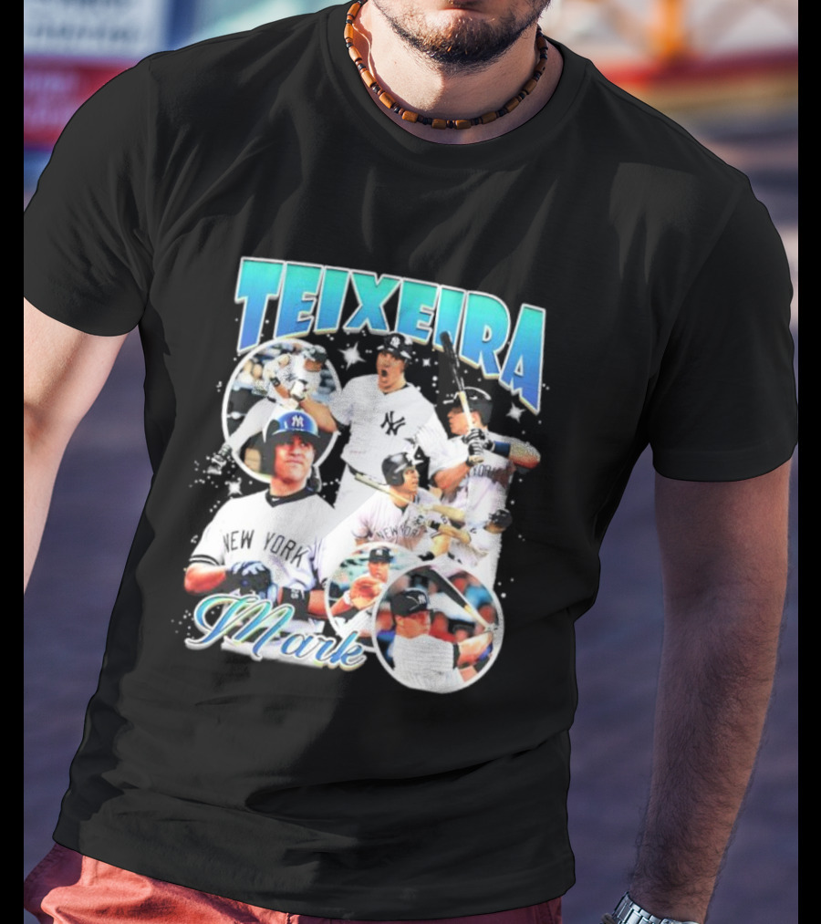 Teixeira Mark New York Yankees Baseball Vintage Bootleg T-Shirt
