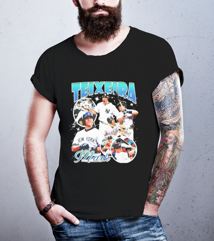 Teixeira Mark New York Yankees Baseball Vintage Bootleg T-Shirt