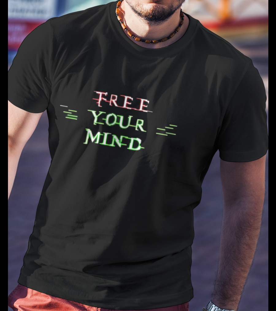 Matrix Free Your Mind Glitch Text Aesthetic T-Shirt