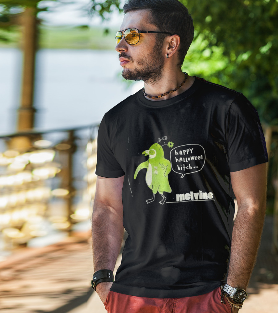 Melvins Happy Halloween Bitch Green Bird Costume T-Shirt