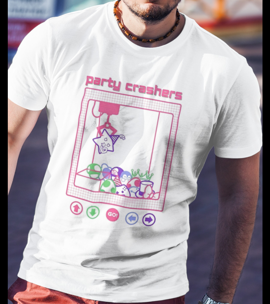 Party Crashers Crane Game Retro Neon T-Shirt