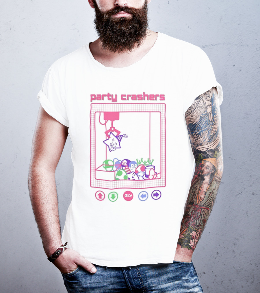 Party Crashers Crane Game Retro Neon T-Shirt