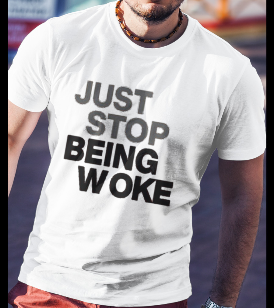 Paula London Just Stop Being Woke Black Lettered Message T-Shirt