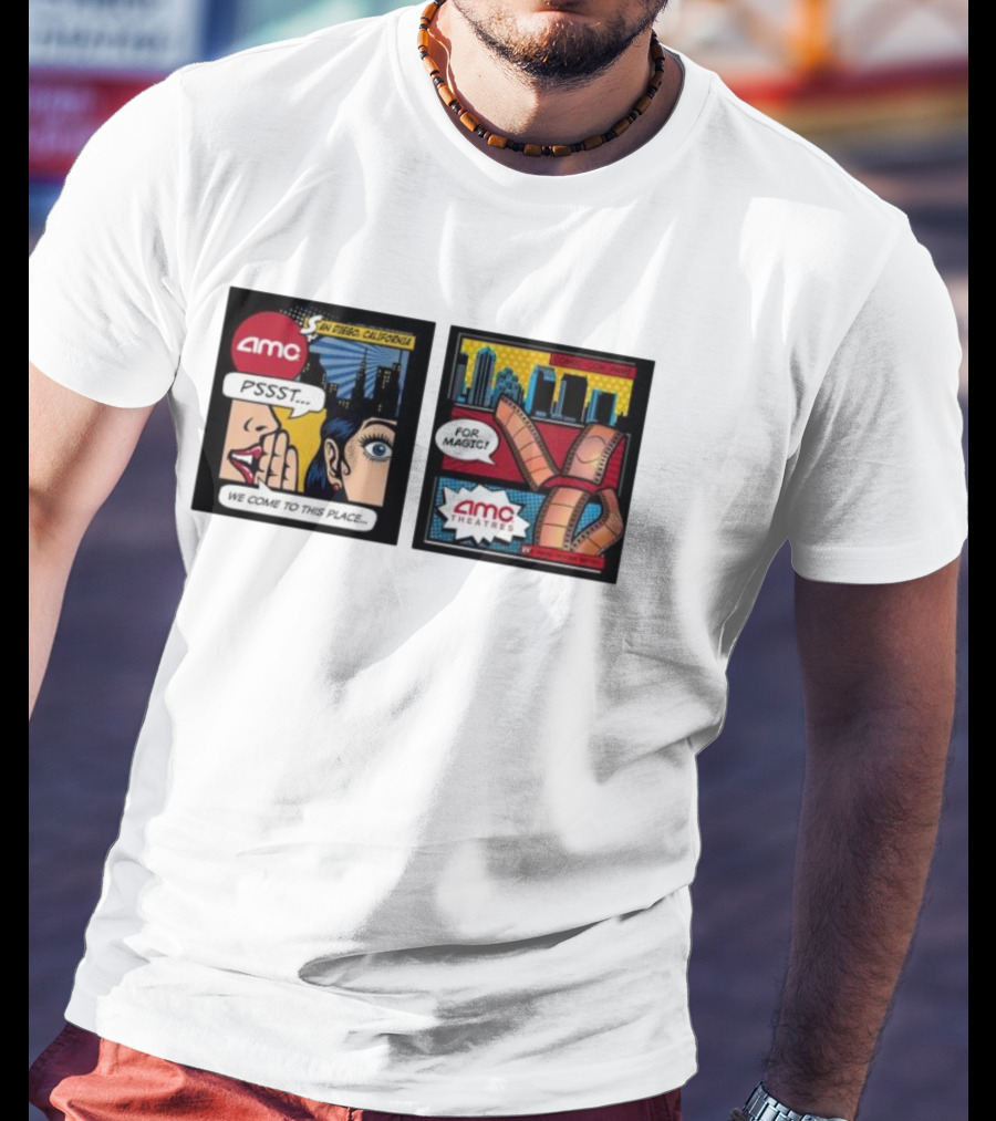 AMC PSSST Comic Pop Art Magic Theatres San Diego California T-Shirt