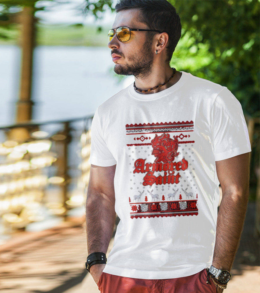 Armored Saint Red Knight Christmas T-Shirt