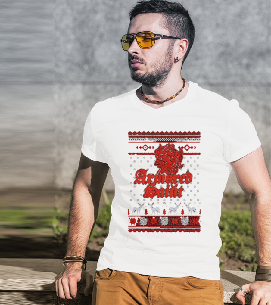 Armored Saint Red Knight Christmas T-Shirt