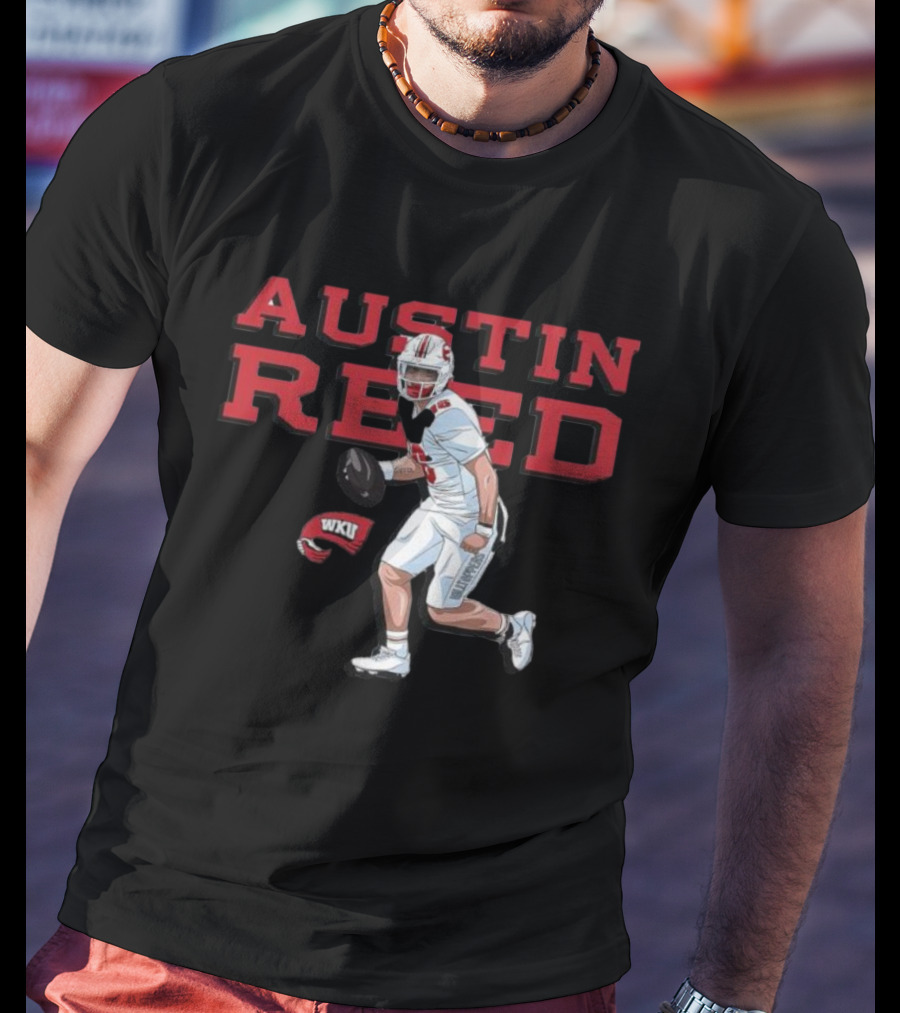 Austin Reed WKU Football Player Graphic With Helmet T-Shirt