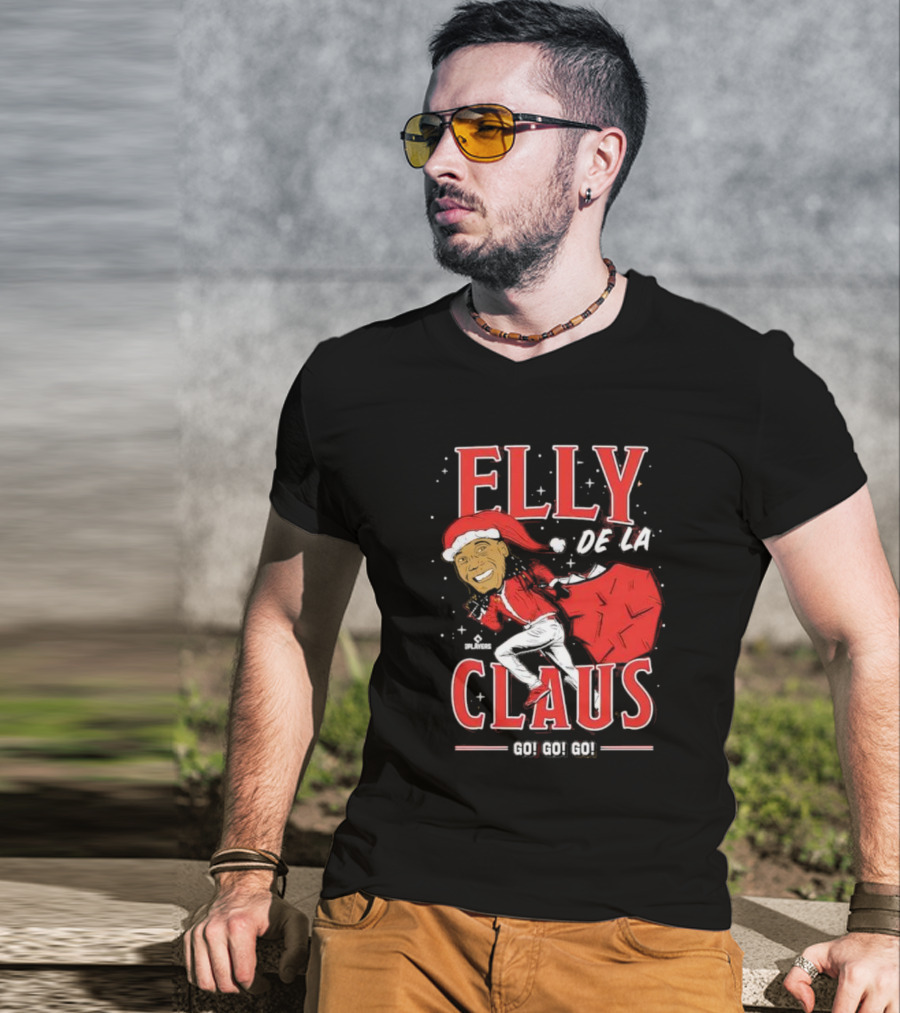 Elly De La Claus Go Go Go Christmas Santa Players T-Shirt