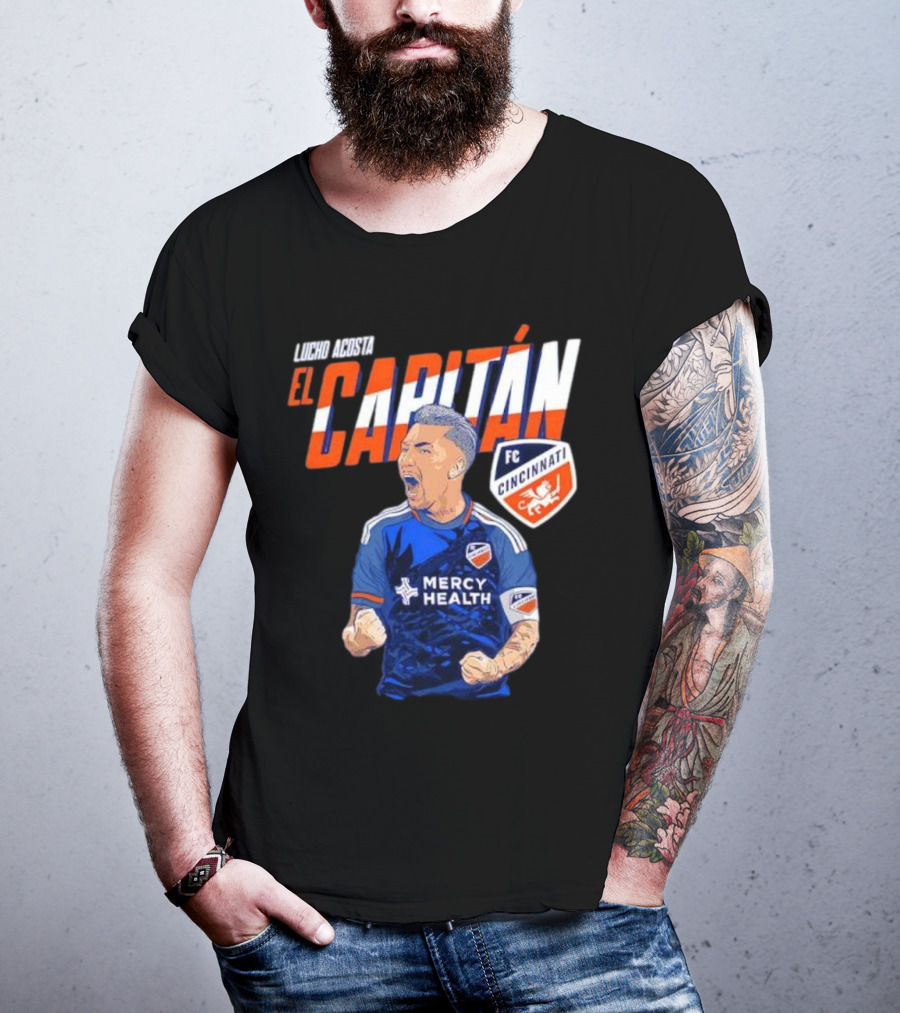 FC Cincinnati Lucho Acosta El Capitan Mercy Health Soccer Captain T-Shirt