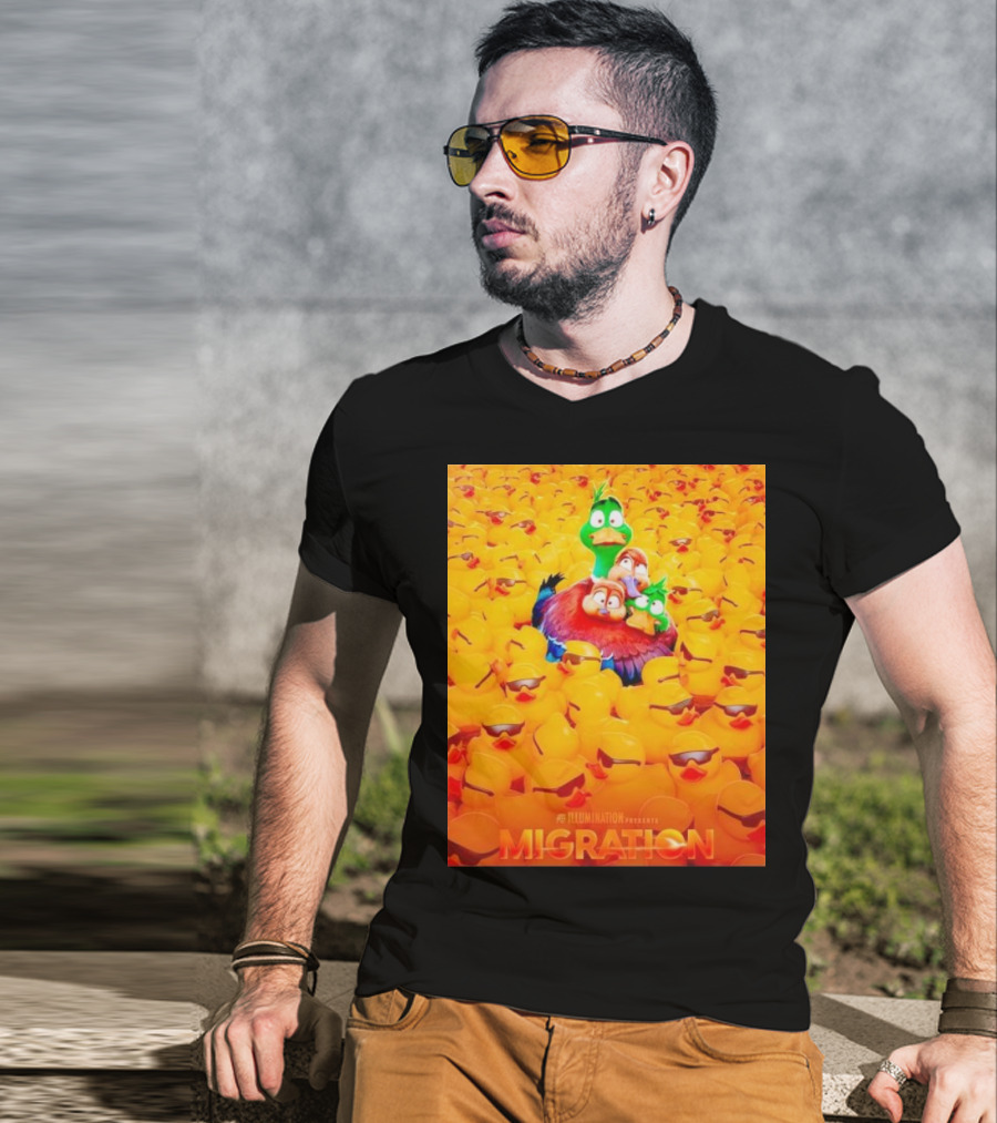 Illumination Presents Migration Ducks In Sunglasses Scene T-Shirt