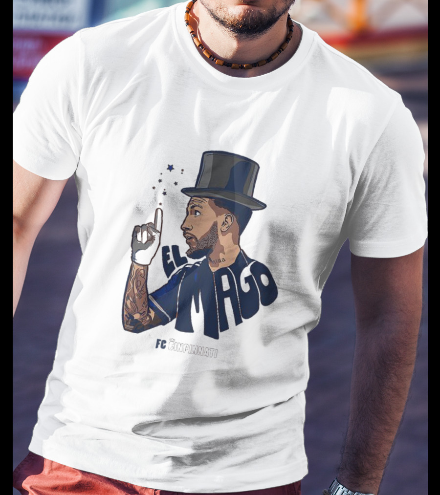 FC Cincinnati Luciano Acosta El Mago Magic Top Hat Tattoos T-Shirt