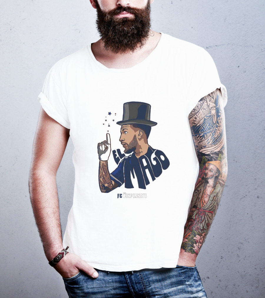 FC Cincinnati Luciano Acosta El Mago Magic Top Hat Tattoos T-Shirt