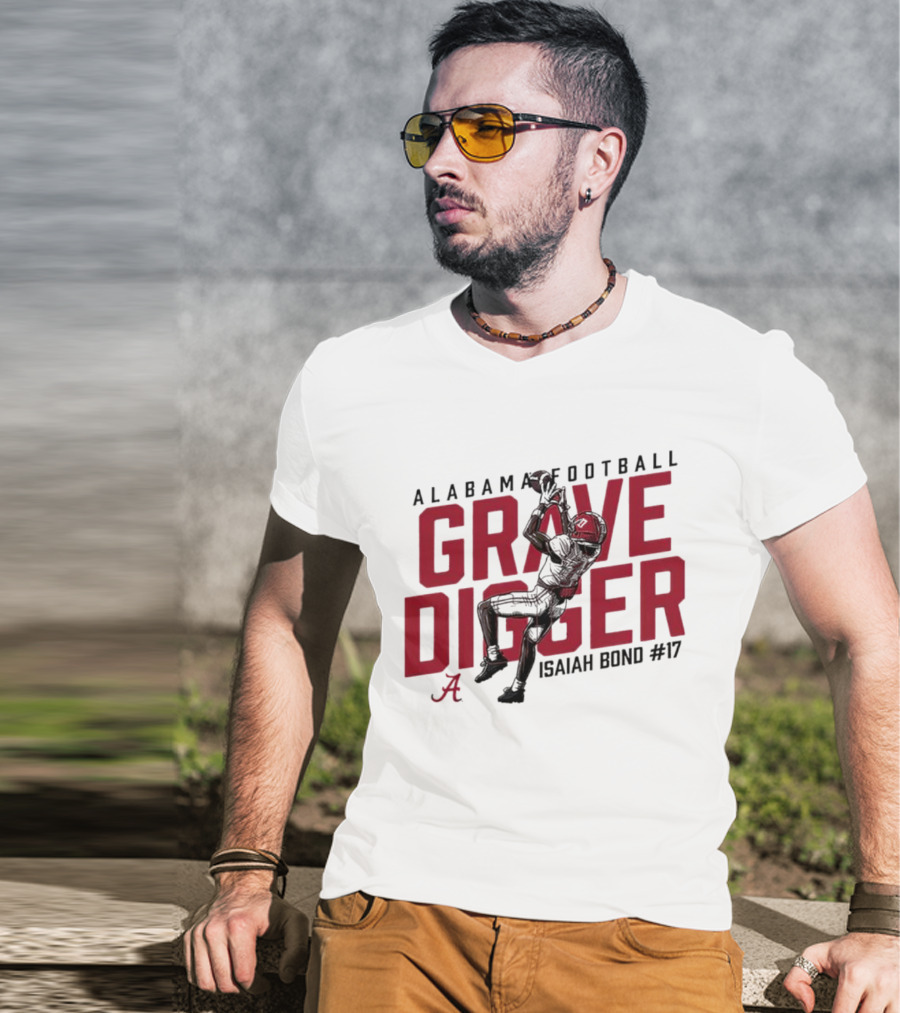 Alabama Football Grave Digger Isaiah Bond #17 T-Shirt