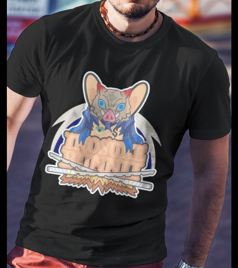 Bunnii Gang Inosuke Bunnii Masked Figure With Dual Swords T-Shirt