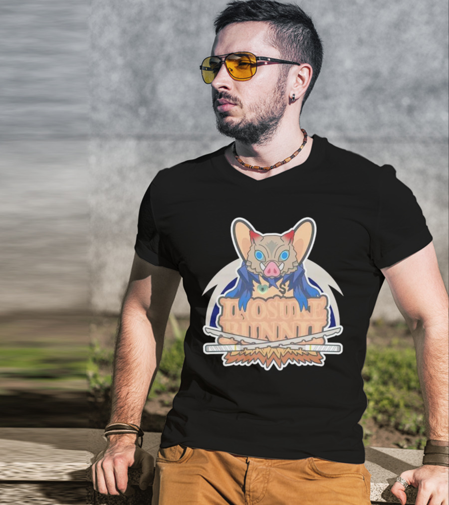 Bunnii Gang Inosuke Bunnii Masked Figure With Dual Swords T-Shirt