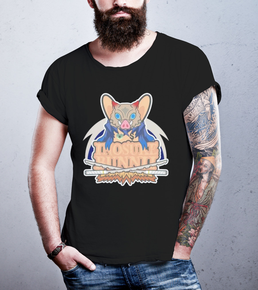 Bunnii Gang Inosuke Bunnii Masked Figure With Dual Swords T-Shirt