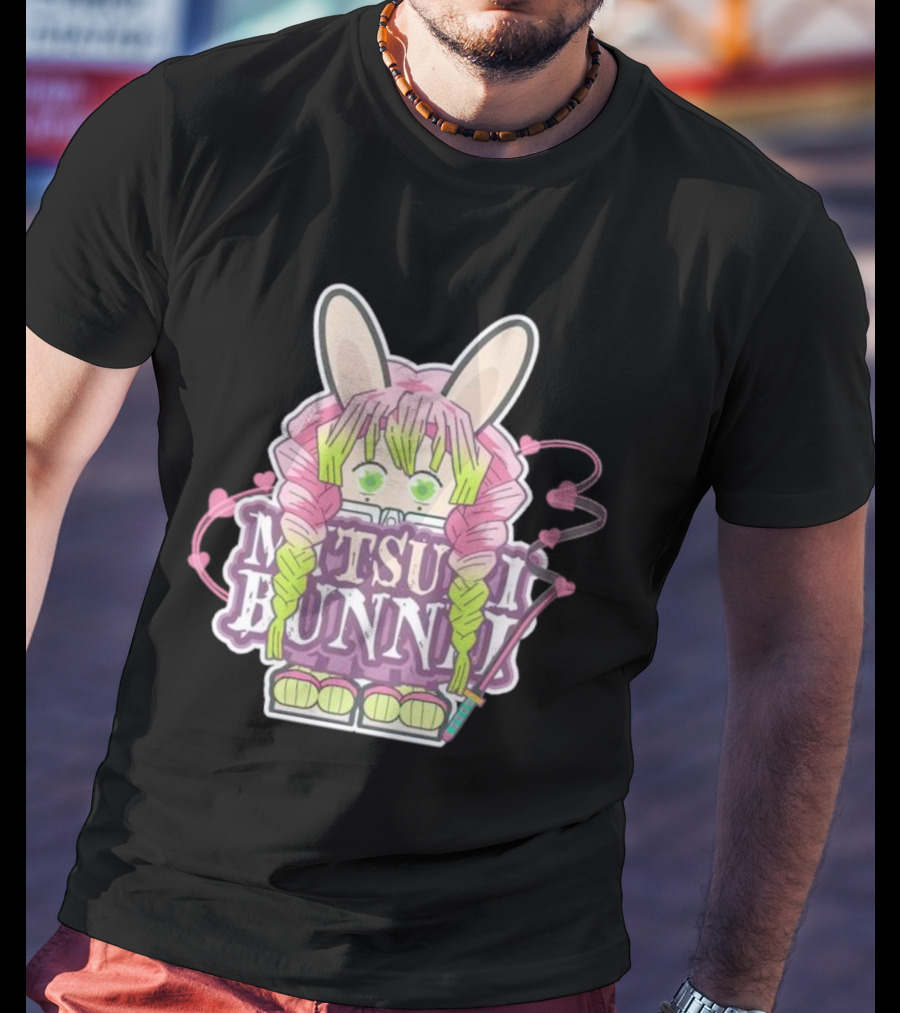 Bunnii Gang Mitsuri Bunnii Cute Pastel Character With Bunny Ears And Heart Details T-Shirt