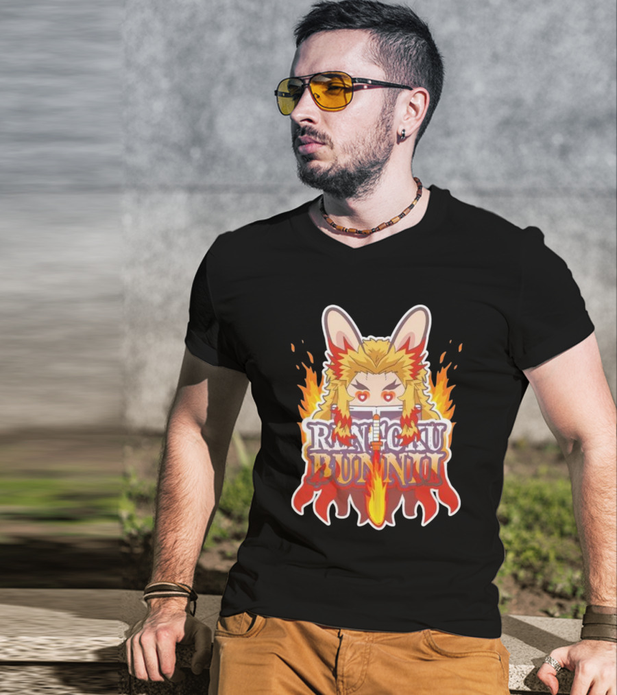 Bunnii Gang Rengoku Bunnii Fire Ears T-Shirt