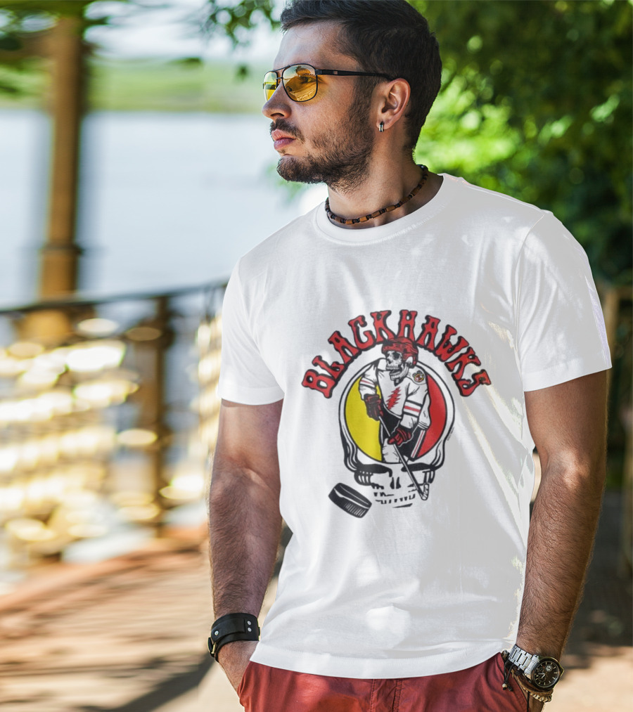 Blackhawks Grateful Dead Hockey Fusion T-Shirt