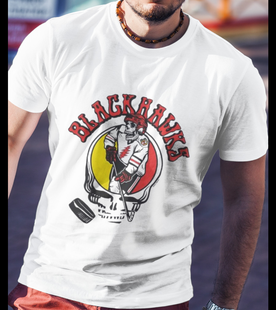 Blackhawks Grateful Dead Hockey Fusion T-Shirt